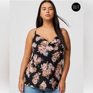 Torrid Black Floral Camisole